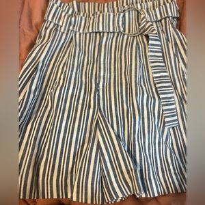 Free People Striped Denim Jean Shorts.